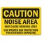 Signmission OSHA Noise Area May Cause Hearing Loss Use Proper Ear Protection 10inX7in Rigid Plastic, 710-L-19210 OS-CS-P-710-L-19210 - alternate 1